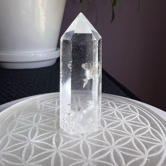 Clear Quartz Crystal Obelisk Meditation Tower (#3) - Picture 7 of 14